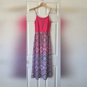 Pink Republic Girl's Casual Pink Lace Geometric Print Dress - M 10/12 - GUC